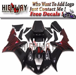 Fairings Fit Yamaha YZF1000 YZF R1 02-03 Fairing Kit Bodywork Black Red Flame - Picture 1 of 5