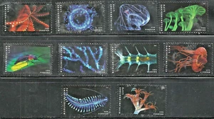 Estampillas de Estados Unidos: vida bioluminiscente 2018, SC 5264-73 (10) usadas. Fuera de papel. - Imagen 1 de 1
