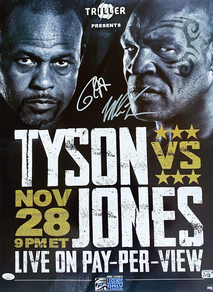 Mike Tyson & Roy Jones Jr.  Fight Poster JSA & Tyson Exclusive Authentication - Image 1 of 1