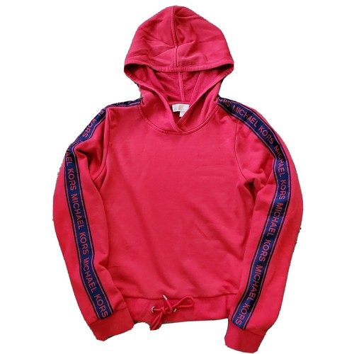 Rara felpa con cappuccio MICHAEL Michael Kors con logo spell out manica a nastro taglia S (RF#22723)