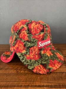 Supreme Roses Sherpa Fleece Ear Flap Camp Hat   S/M EUC - Picture 1 of 15