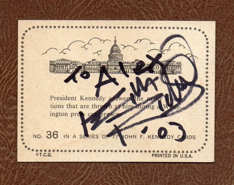 KEITH RICHARDS 2003 Unique IN PERSON SIGNED JOHN KENNEDY Bubble Gum Card Cover