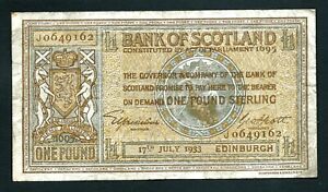 Bank of Scotland (P86) 1 Pound 1933