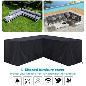 Waterproof Garden Furniture Sofa Cover Outdoor For L Shape Rattan Corner Seat - Picture 1 of 15