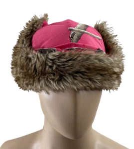 Hot Shot Adult Pink Camo Realtree Faux Fur Cap W/80g Thinsulate Insulation Sz L - Picture 1 of 6