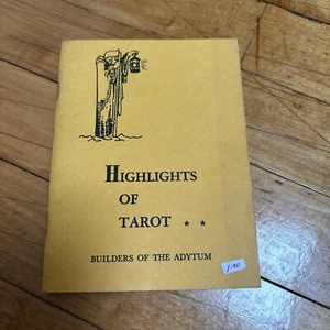 1983 Highlights Of Tarot by Paul Foster Case Builders Of The Adytum Booklet - Imagen 1 de 12