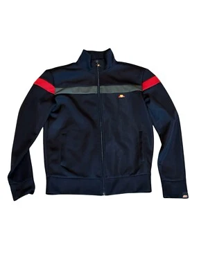 Chándal ELLESSE Retro Track Top Para Hombre Pequeño 1/4 Cremallera S NEGRO De Colección Euro Foto 1 de 4