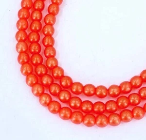 50 Tschechische Glas Rund Perlen - Wildleder Gold Hyazinthe 4 mm - Bild 1 von 3