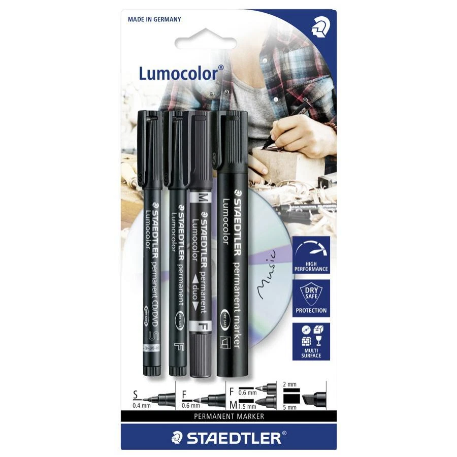 Staedtler Lumocolor Permanent-marker-set 4-teilig schwarz