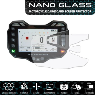 Ducati MULTISTRADA 950/1200/1260 (2015+) NANO GLASS Dashboard Screen Protector - Image 1 of 4