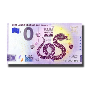 Billete de recuerdo de 0 euros 2025 año lunar de la serpiente China- Italia SEFG 2024-1 - Imagen 1 de 2
