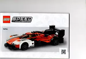 LEGO SPEED CHAMPIONS: PORSCHE 963 ~ 76916 / *BUILDING INSTRUCTIONS BOOKLET ONLY* - Picture 1 of 2