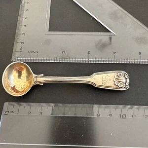 Solid Sterling Silver Salt Spoon - Picture 1 of 5