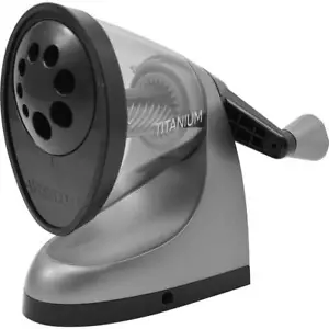 NEW Westcott iPoint Titanium Manual Rotary Pencil Sharpener Multi-Holes Sizes - Picture 1 of 7