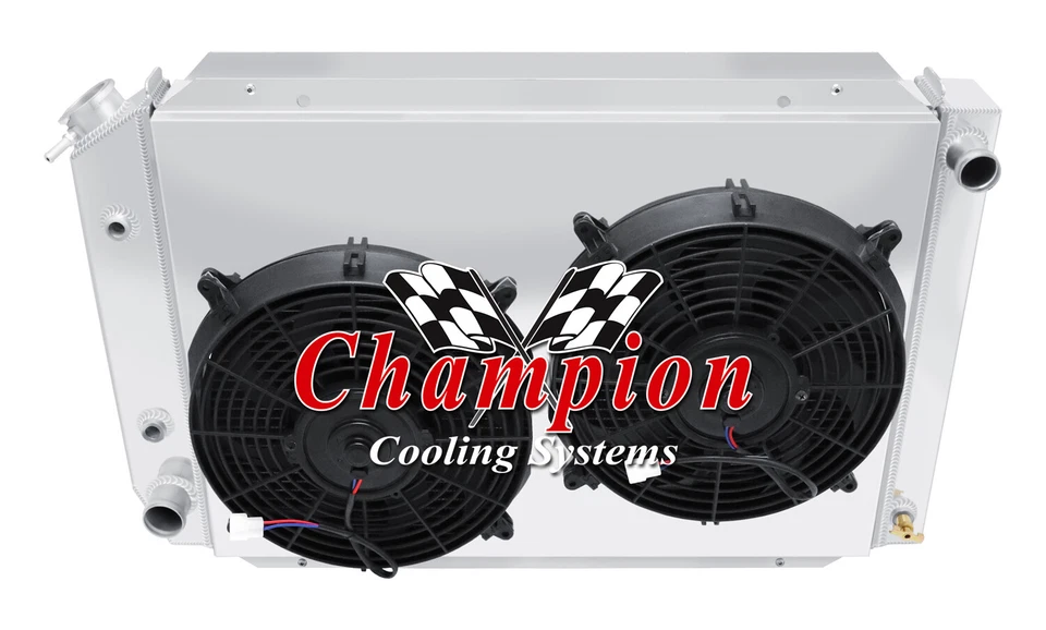 2 Row 1" AAR Champion Radiator,2 12" Fans,Shroud for 1983 - 1986 Mercury Marquis - Image 1 of 4