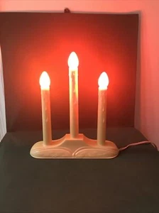 VG Christmas 3 Light Window Candle Electric Plastic Drip Candelabra Orange bulbs - Picture 1 of 4