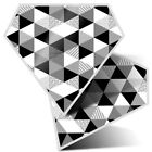 2 x Diamond Stickers 10 cm BW - Black White Geometric  #39099