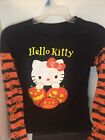 Hello Kitty Halloween Shirt Long Sleeve Pumpkins Orange Black Juniors  Xl 15/17