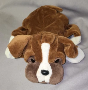 Brown and White Dream Plush Velour Dog Hand Puppet - Picture 1 of 6