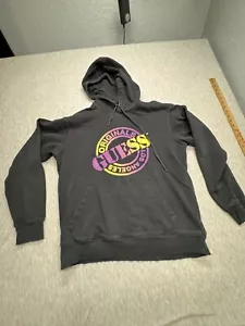 Guess Originals Los Angeles Hoodie Sz Med Black Purple Yellow Guess Stencil Logo - Picture 1 of 7