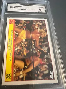 HULK HOGAN 2015 TOPPS WWE CHAMPION SPOTLIGHT # 17 GRADED 8 L@@@K - Picture 1 of 2