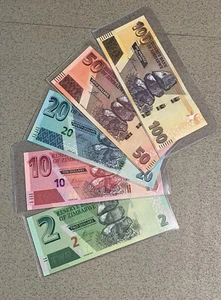 ZIMBABWE 2-10-20-50-100 Dollar, 2020-2022 Banknote Currency UNC - Picture 1 of 2