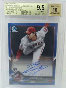 BGS 9.5 2018 Bowman Chrome #CRA-SO Shohei Ohtani RC Auto BLUE REFRACTOR #063/150