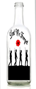 Vinyl Decal Sticker for Wine bottle lest we forget 4 soldiers army rememberance - Picture 1 of 2