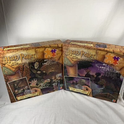 (2) Rompecabezas vintage 2000 Mattel Harry Potter Sorcerer’s Stone Snape Ron Hermione Foto 1 de 4
