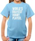 World's Okayest Rugby Player - Kids T-Shirt - Funny Love Equipment Gift