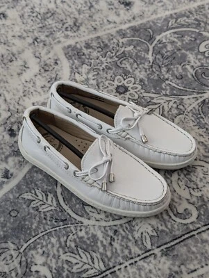 Driver Club EE. UU. Zapatos Mocasines Niños Talla 12 Sin Cordones Cuero Nantucket2 Blanco  Foto 1 de 4