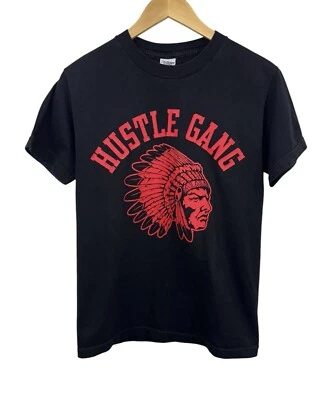 Camisa Hustle Gang Negra Roja Cabeza de India Gráfica Talla M   Foto 1 de 4