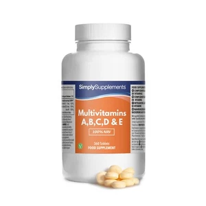 Multivitamine A,B,C,D & E 100% NRV - 360 Tabletten - SimplySupplements - Bild 1 von 4
