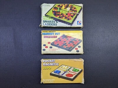 Ludo Checkers Draught Snakes & Ladders Travel Game Set | Vintage Pocket Magnetic - Image 1 of 2