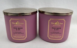 2 Bath & Body Works Rosenwasser & Efeu 3 Docht große Duftkerzen - Bild 1 von 2