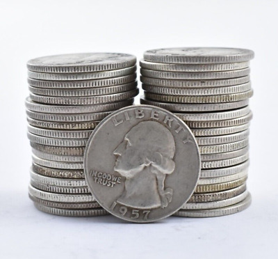 Washington Quarters $10 Face Value 90% Silver...