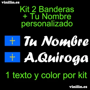 Pegatina Vinilo Bandera Asturias + Nombre Personalizado - Imagen 1 de 15