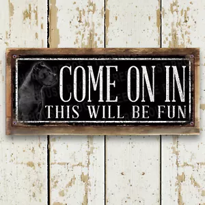 Cane Corso 'Come On In' Sign - Rustic Metal Home Decor Sign Made in USA THC2283 - Picture 1 of 12