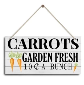 Easter Day Carrot Farmhouse Hanging Wooden Sign Wall Décor Garden Plaque Holiday - Picture 1 of 4