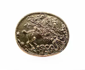 Alva Museum Replicas St George Brooch Saint Slaying the Dragon Medallion FREE Sh - Picture 1 of 5