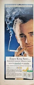 VINTAGE 1960s Print Ad ~ King Sano Cigarettes ~ America's Purest Tobacco Taste - Picture 1 of 1