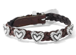Brighton Roped Heart Braid Bandit Bracelet Brown TAGS $52 - Picture 1 of 6