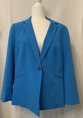 Worthington Blazer Jacket Womens Size Large Vintage 90s Wool Baby Blue Retro Foto 1 de 4