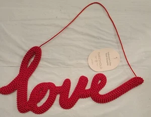 Umbral Cuentas Letrero de Amor Rojo Colgante Decoración de Pared Día de San Valentín - Imagen 1 de 13