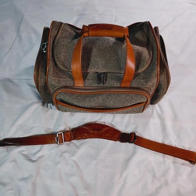 Hartmann Luggage Belted Tweed Leather Carry-on Weekender Vintage Luxury  - Image 1 of 4