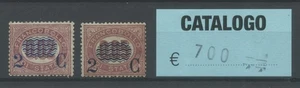 REGNO 1878 2C. SU 0,02 E 2C. SU 0,05 2 **  CERT. - Foto 1 di 1