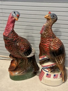 Set of 2 Wild Turkey Austin Nichols No. 4 & No. 5 Whisky 12" Ceramic Decanters - Picture 1 of 20