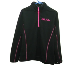 Lake Tahoe Sweatshirt Womens Size XL Black & Pink Fleece 1/4 Zip Sweater Top - Picture 1 of 4