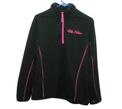 Lake Tahoe Sweatshirt Womens Size XL Black & Pink Fleece 1/4 Zip Sweater Top - Image 1 of 4