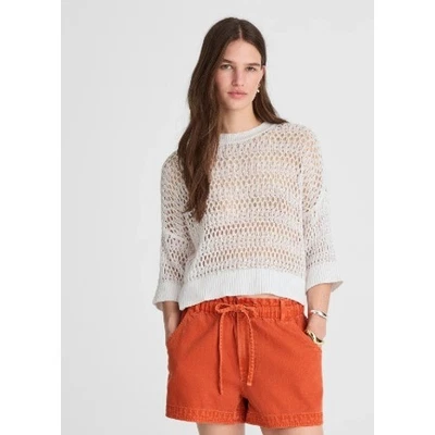 Suéter Madewell Mujer XL Blanco Relajado Punto Abierto Suéter Camiseta Recortada NV254 Foto 1 de 4